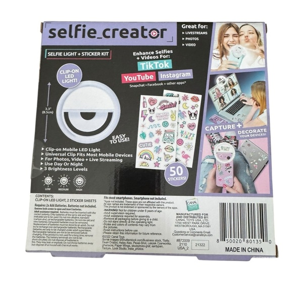 5/$25 NWT Selfie Creator Kit with LED Light and Stickers - Picture 2 of 3